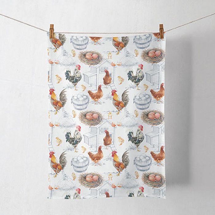 Ambiente Chicken Farm Keukendoek - 100% Katoen - 50 cm x 70 cm