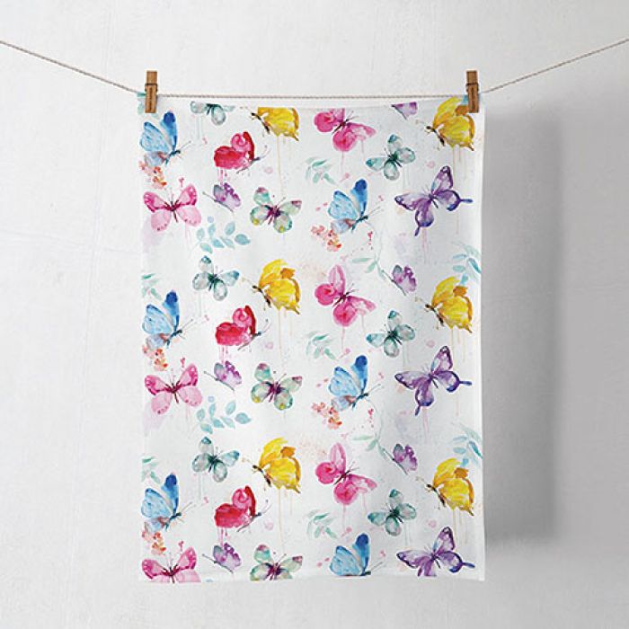 Ambiente Butterfly Collection White Keukendoek - 100% Katoen - 50 cm x 70 cm