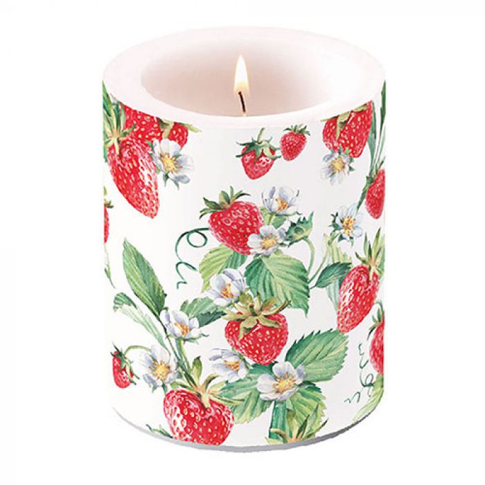 Ambiente Garden Strawberries Kaars - Groot - Paraffine - Ø 10 cm
