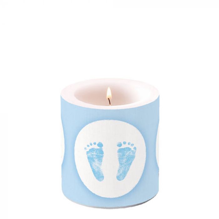 Ambiente Baby Steps Boy Kaars - Klein - Paraffine - Ø 9 cm