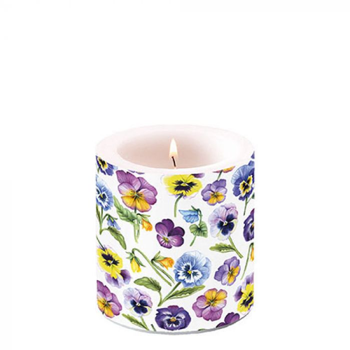 Ambiente Pansy All Over Kaars - Klein - Paraffine - Ø 9 cm
