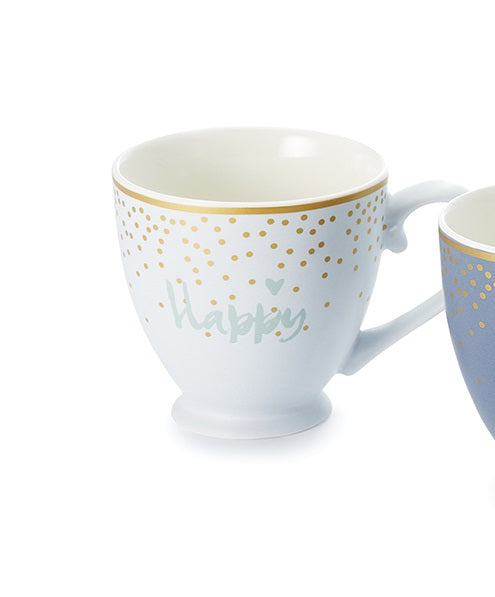 ChaCult Nika Beker - Happy - Wit - New Bone China - 250 ml
