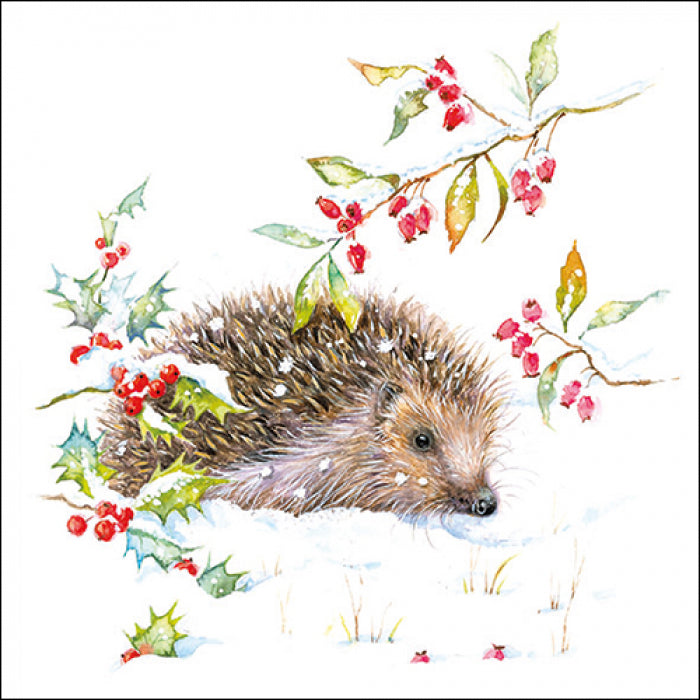 Ambiente Hedgehog In Winter Servetten - 33 cm x 33 cm