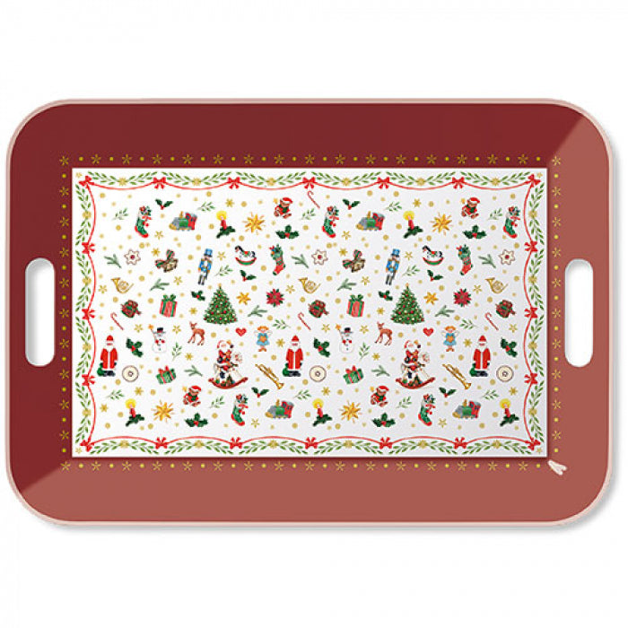 Ambiente Ornaments All Over Red Dienblad - Melamine - 33 cm x 47 cm