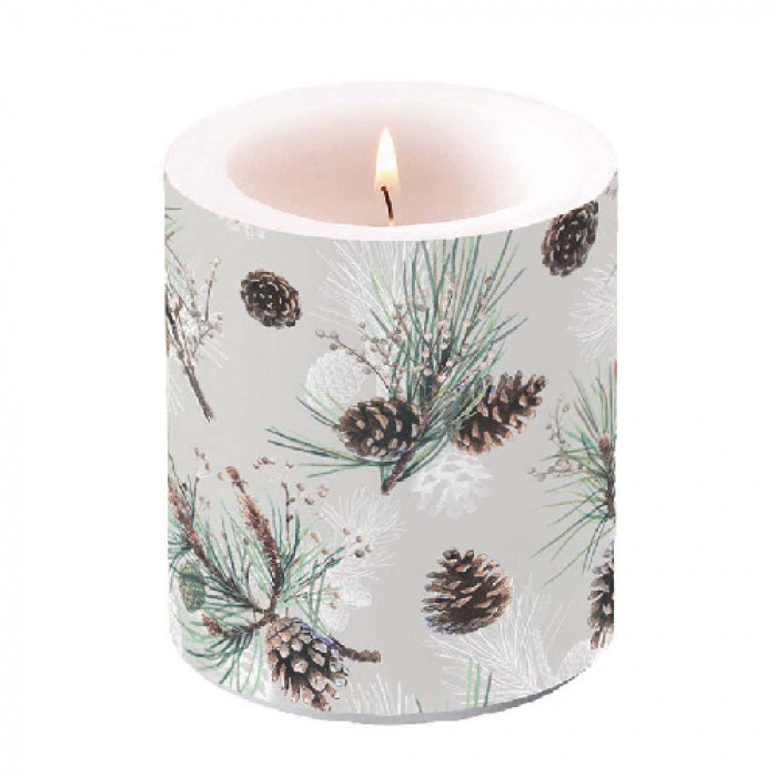 Ambiente Pine Cone All Over Kaars - Medium - Paraffine - Ø 10 cm