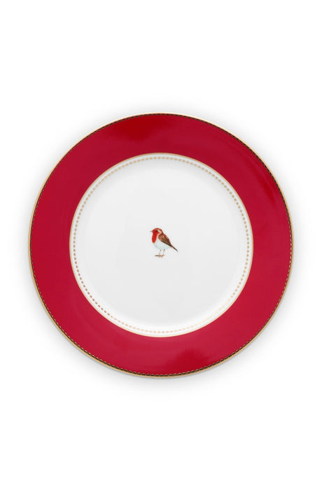 Pip Studio Love Birds Red Ontbijtbord - Porselein - Ø 21 cm