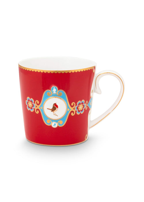 Pip Studio Love Birds Medallion Red Beker - Porselein - 250 ml