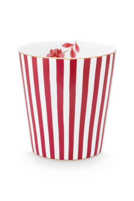 Pip Studio Royal Stripes Dark Pink Beker - Porselein - 230 ml