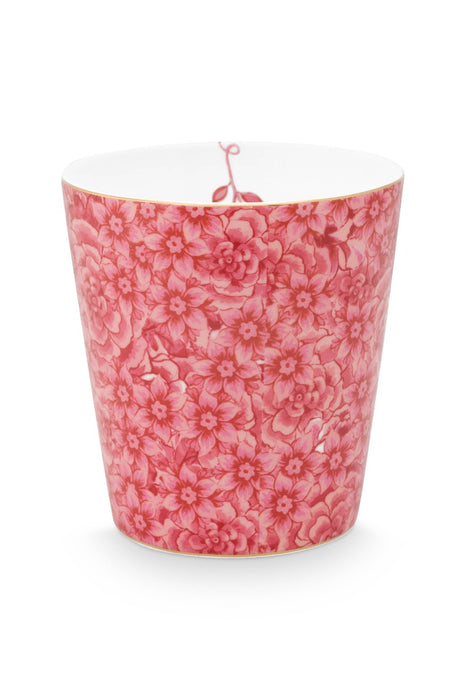 Pip Studio Royal Flower Dark Pink Beker - Porselein - 230 ml