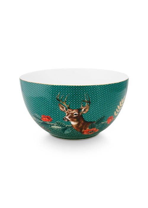 Pip Studio Winter Wonderland Deer Green Schaal - Porselein - Ø 18 cm