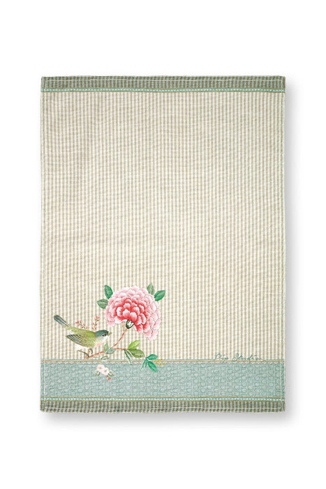Pip Studio Blushing Birds Bird Khaki Theedoek - 100% Katoen - 50 cm x 70 cm