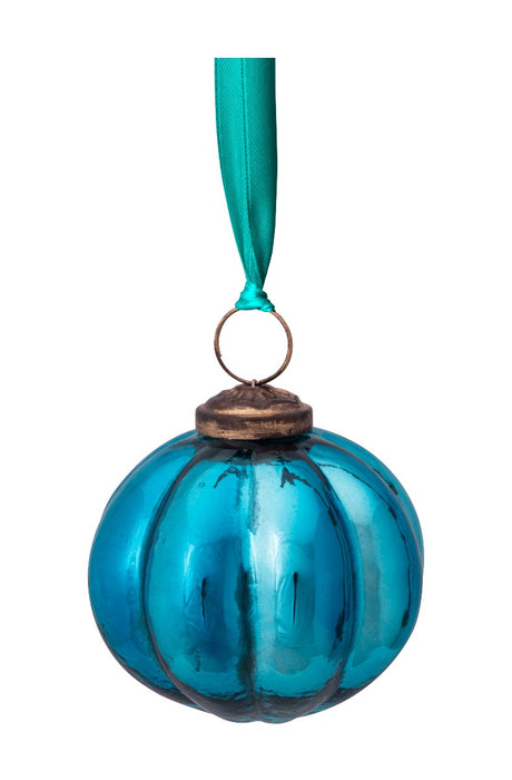Pip Studio Glass Stripes Blue Ornament - Glas - 7,5 cm