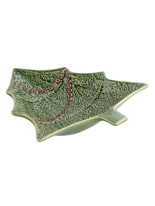 Bordallo Pinheiro Christmas Tree Schaal - Groen - Kerst - Aardewerk - 27,5 cm x 23,5 cm