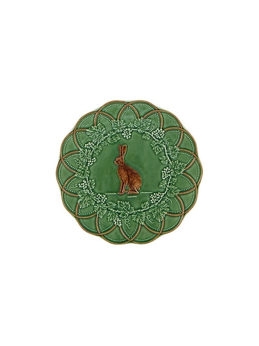Bordallo Pinheiro Woods Ontbijtbord - Haas - Groen/Bruin - Ø 24,3 cm - Aardewerk