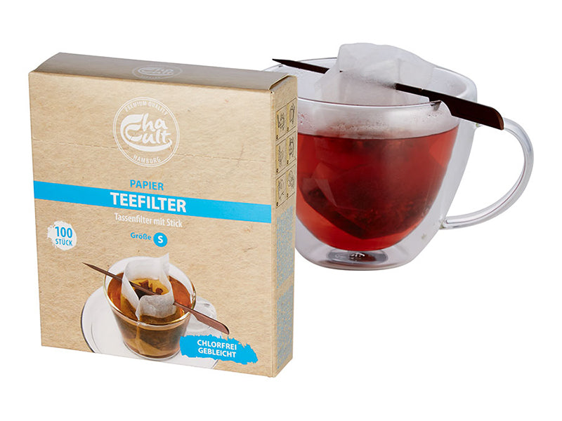 ChaCult Theefilter Zakjes met Stokje - Maat S - Papier - 100 stuks