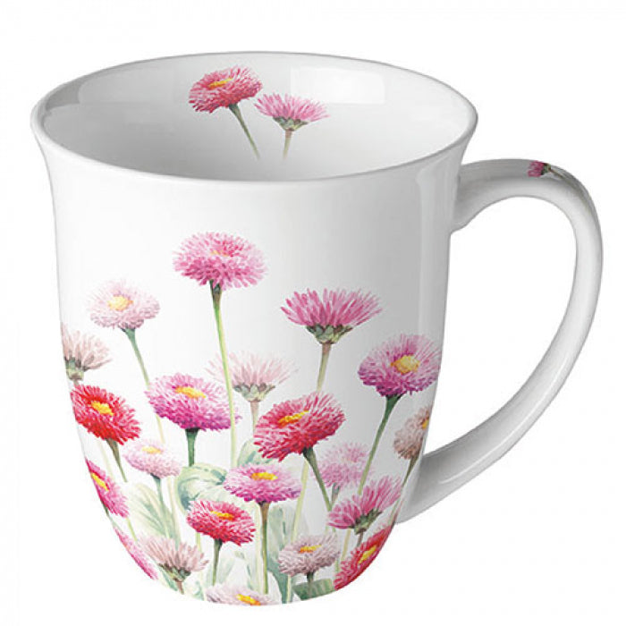 Ambiente Painted Bellis Beker - Fine Bone China - 400 ml