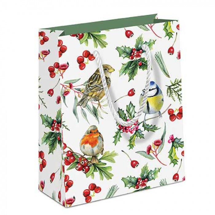 Ambiente Cadeautas Birds in Winter - Papier - 22,5 cm x 17 cm x 9 cm