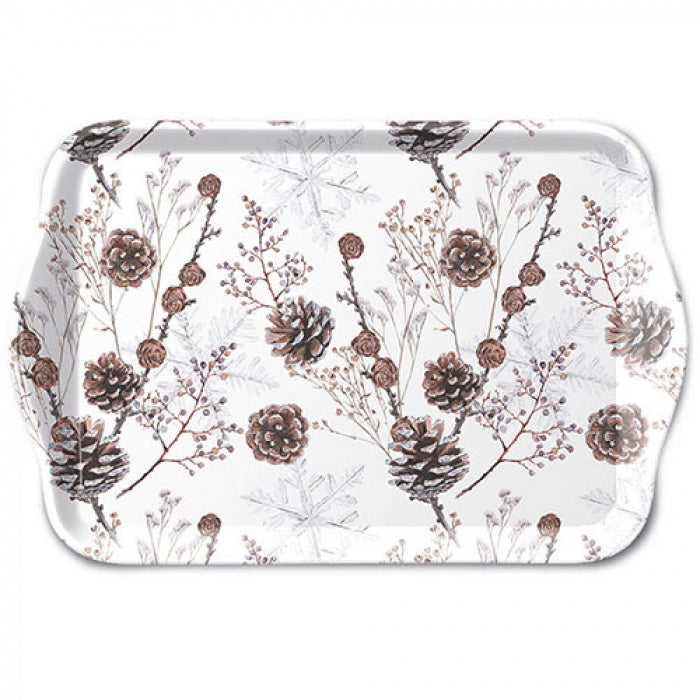 Ambiente Pine Cones White Dienblad - Melamine - 13 cm x 21 cm