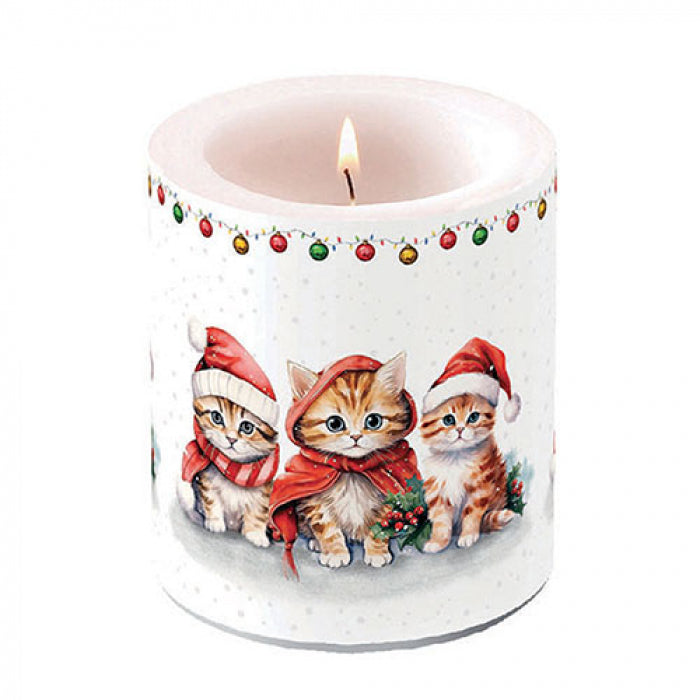 Ambiente Funny Cute Kittens Kaars - Medium - Paraffine - Ø 10 cm