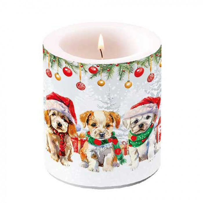 Ambiente Funny Cute Puppies Kaars - Medium - Paraffine - Ø 10 cm