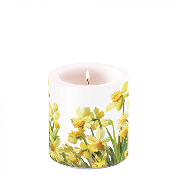 Ambiente Golden Daffodils Kaars - Klein - Paraffine - Ø 9 cm