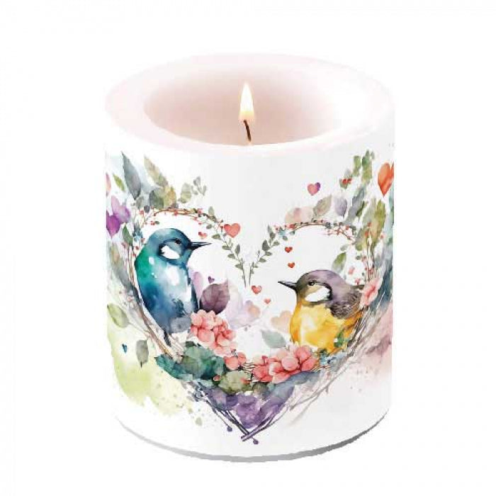 Ambiente Loving Birds Kaars - Medium - Paraffine - Ø 10 cm