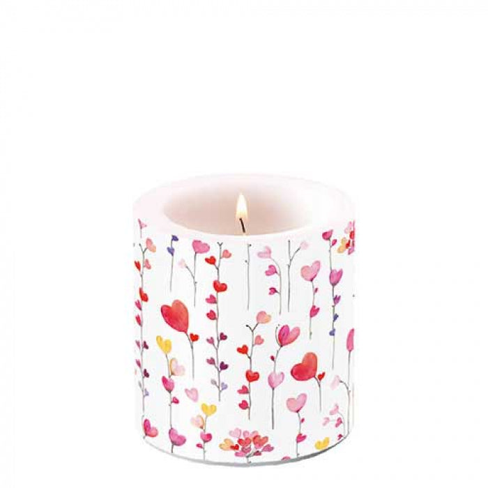 Ambiente Hearts Garlands Kaars - Klein - Paraffine - Ø 9 cm