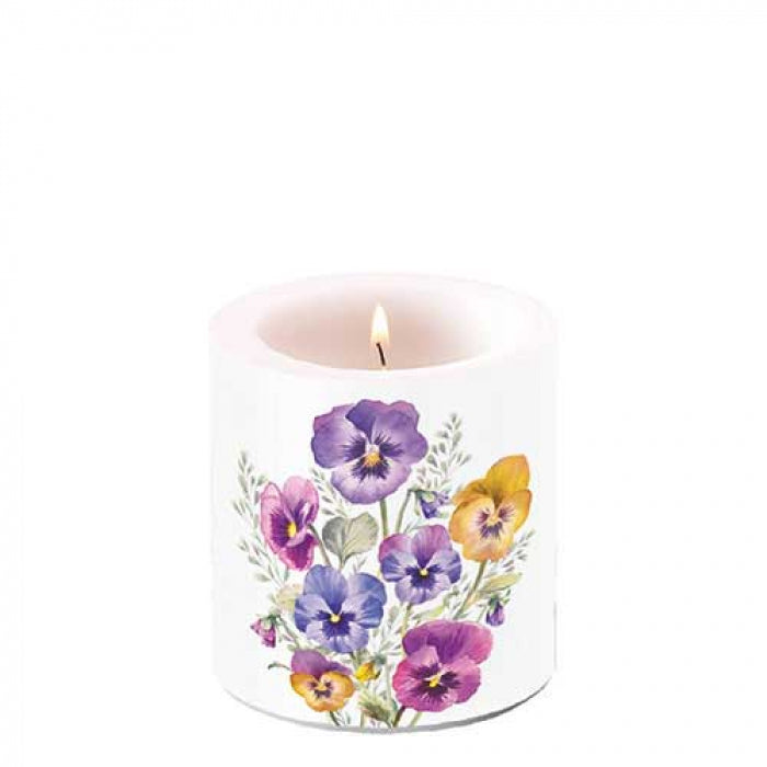 Ambiente Pansies Kaars - Klein - Paraffine - Ø 9 cm
