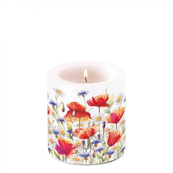 Ambiente Poppies and Cornflowers Kaars - Klein - Paraffine - Ø 9 cm
