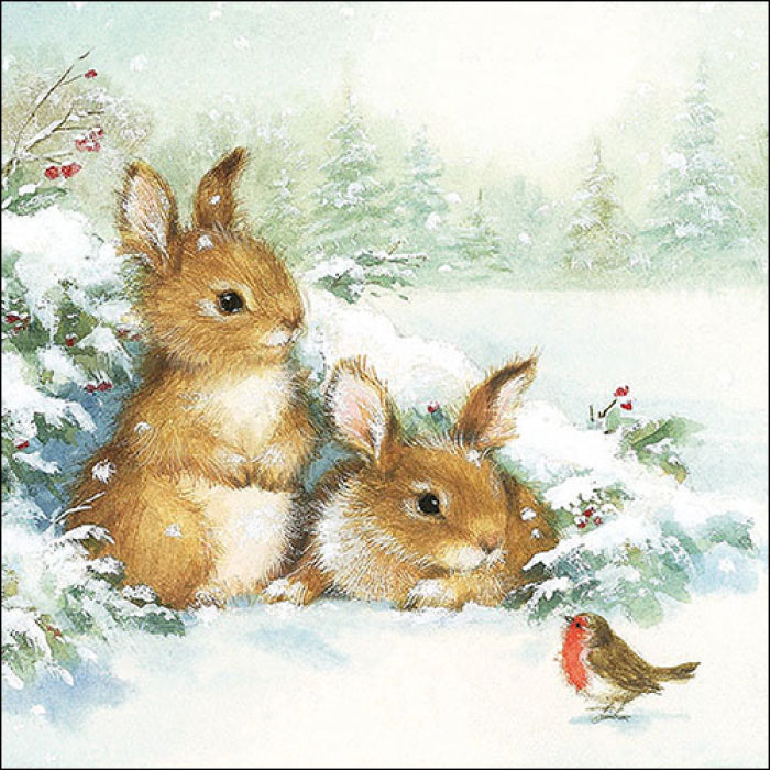 Ambiente Friends in Snow Servetten - 33 cm x 33 cm