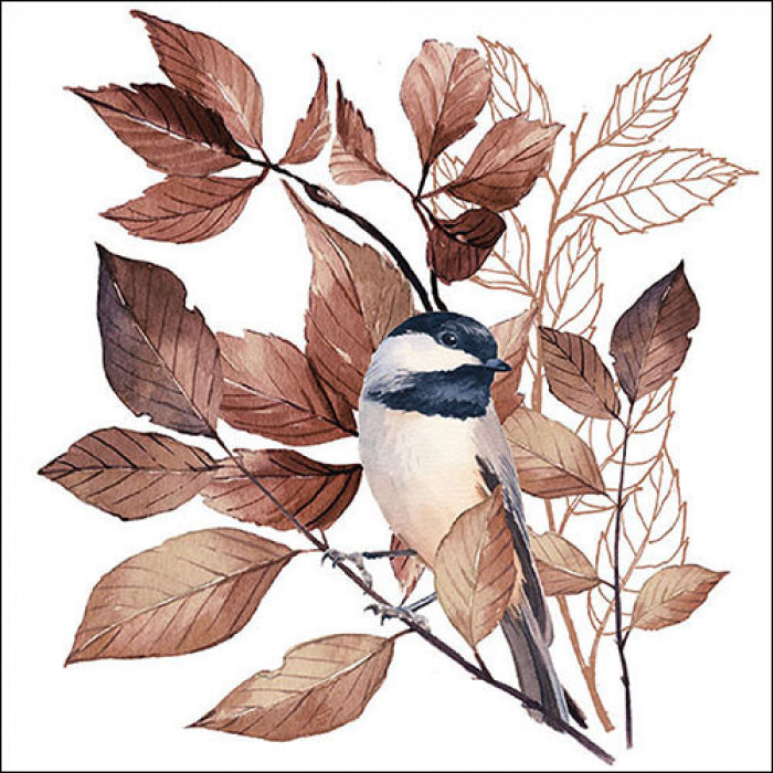 Ambiente Lovely Chickadee White Servetten - 25 cm x 25 cm