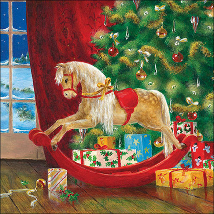 Ambiente Wooden Rocking Horse Servetten - 33 cm x 33 cm