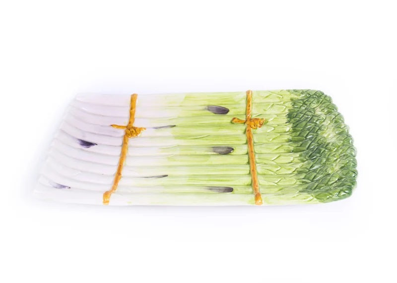 Piccobella Schaal - Asperges - Groen - Keramiek - 34 cm x 21 cm