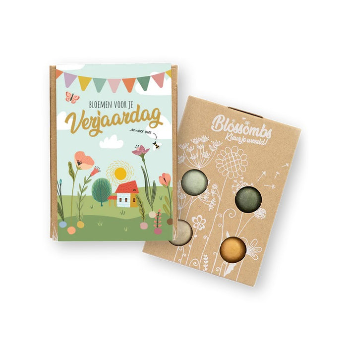 Blossombs Giftbox Mini met 4 Bloembommetjes - Bloemen voor je Verjaardag