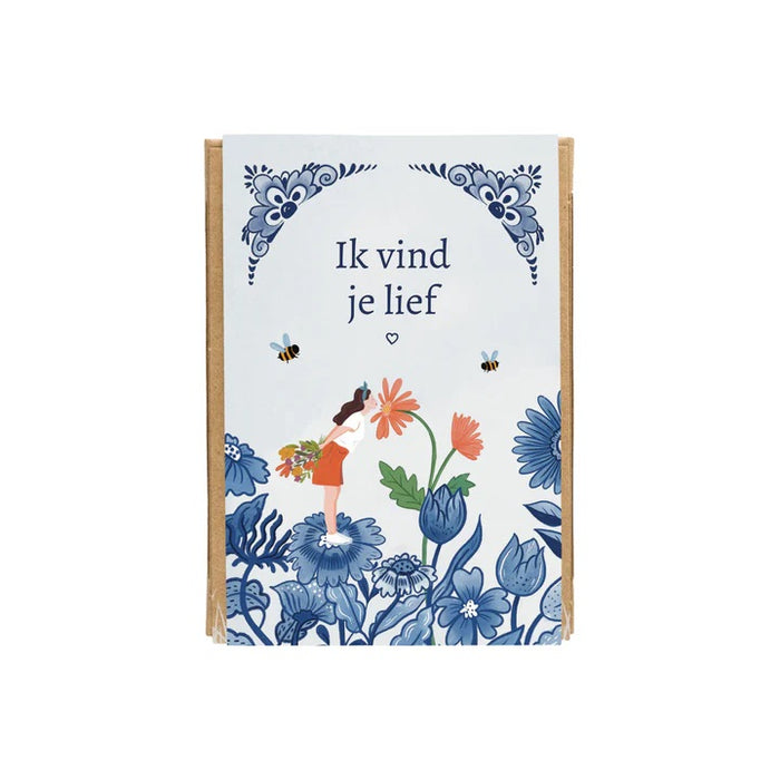 Blossombs Giftbox Mini met 4 Bloembommetjes - Delft Blue Kisses