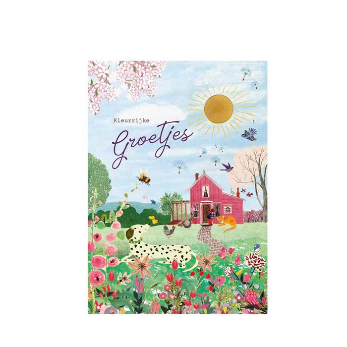 Blossombs Kaart met Bloembommetje - Pink House