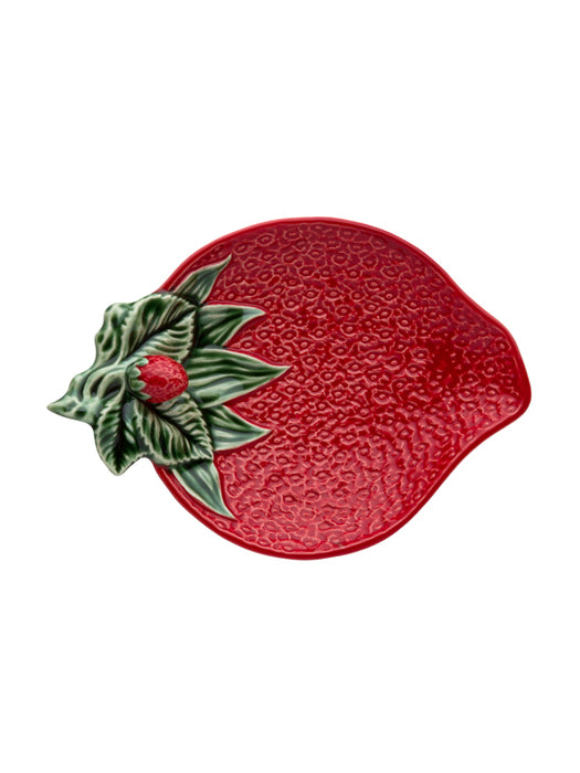 Bordallo Pinheiro Morangos Serveerschaaltje - Aardbei - Rood/Groen - Aardewerk - 21 cm