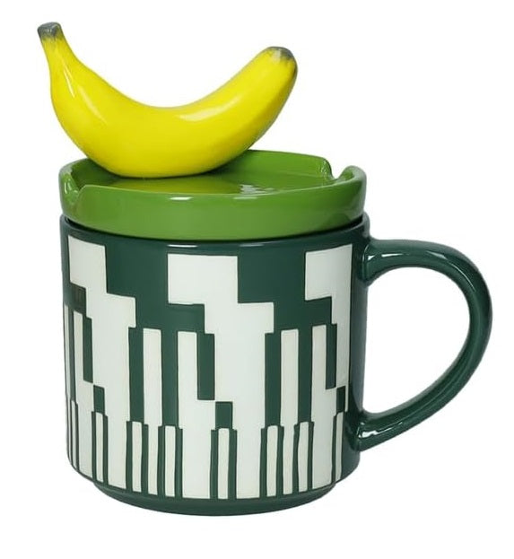 Brandani Le Fruttose Beker met Deksel - Banaan - Porselein - 400 ml