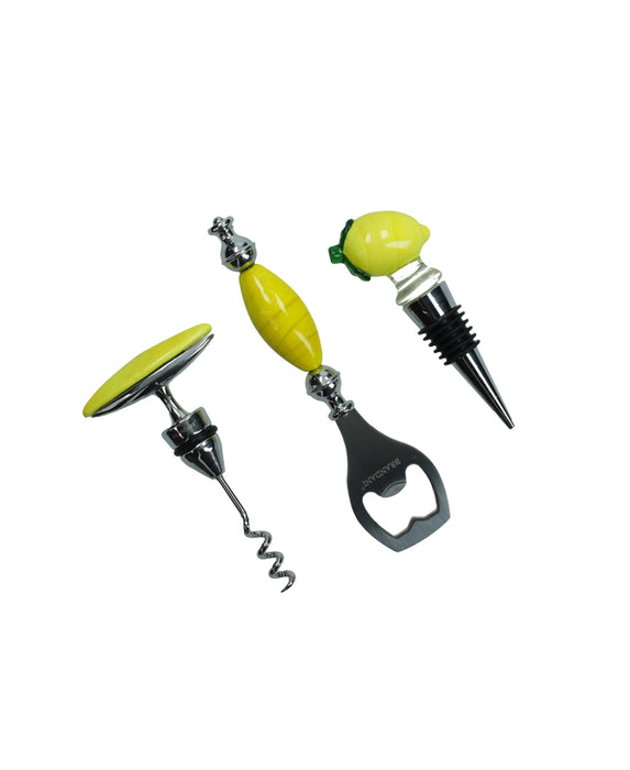 Brandani Lemon Wijnset - 3-delig - Glas/RVS/Zinklegering