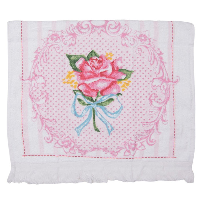 Clayre & Eef Gastendoekje - Roos - 100% Katoen - 40 cm x 66 cm
