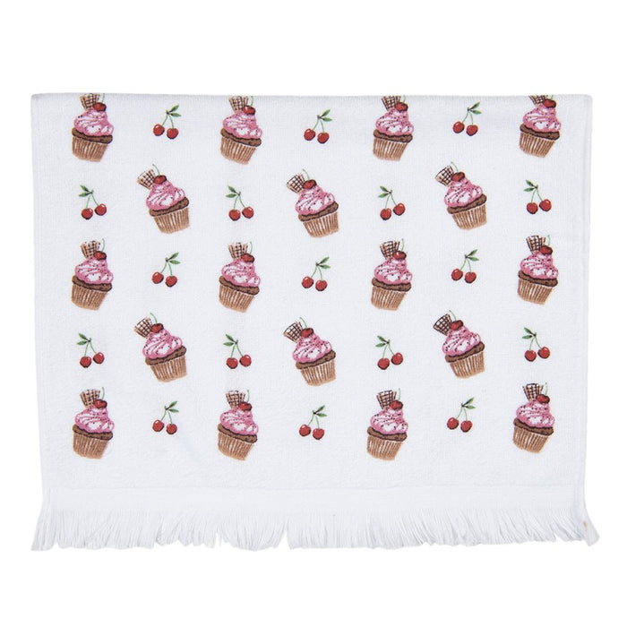 Clayre & Eef Gastendoekje - Cupcakes - 100% Katoen - 40 cm x 66 cm