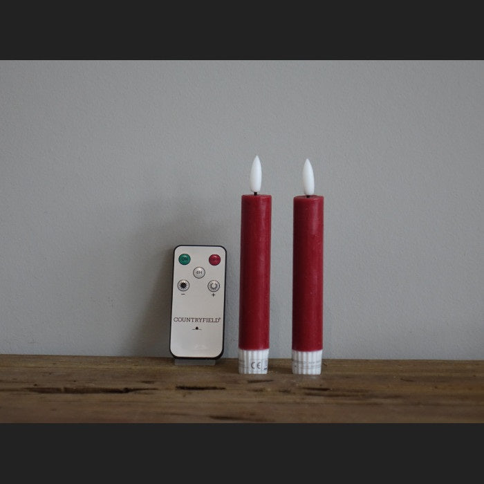 Countryfield LED Dinerkaars S Rustiek - Rood - Set van 2 - 12,5 cm