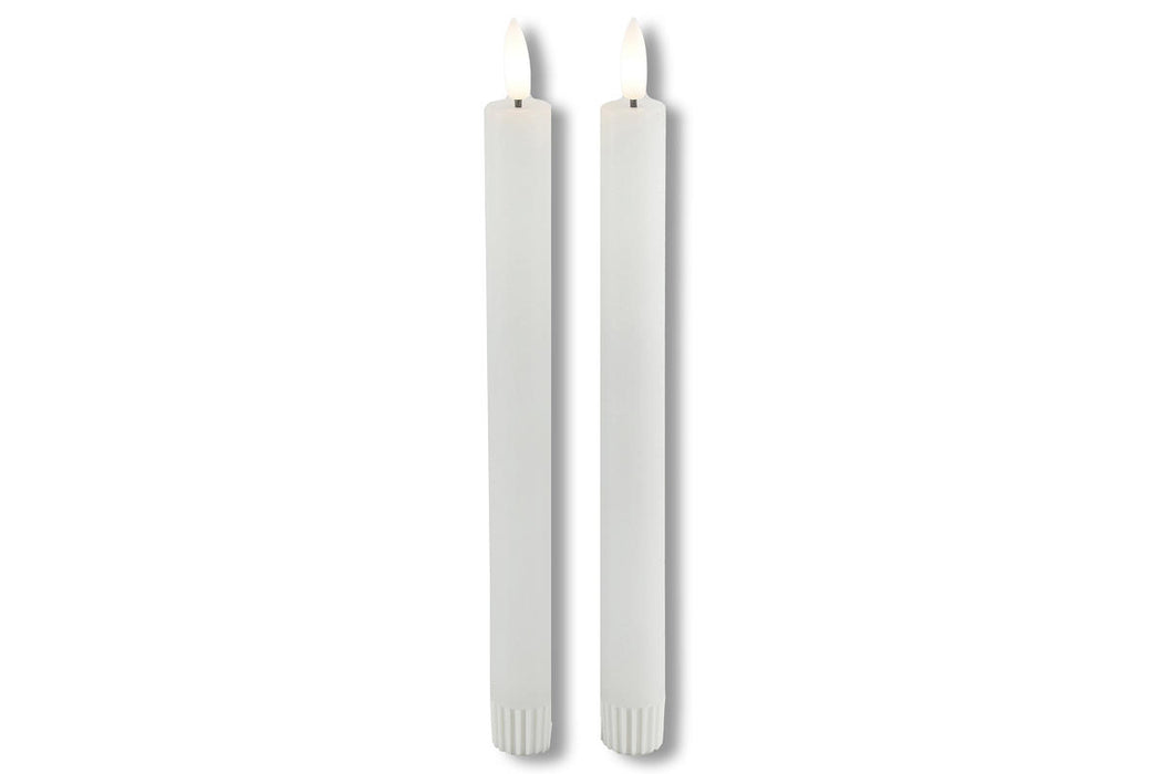 Countryfield LED Dinerkaars L Rustiek - Wit - Set van 2 - 22 cm