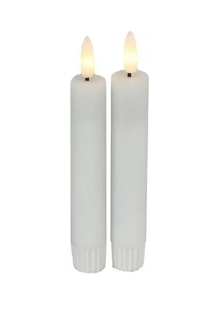 Countryfield LED Dinerkaars S Rustiek - Wit - Set van 2 - 12,5 cm