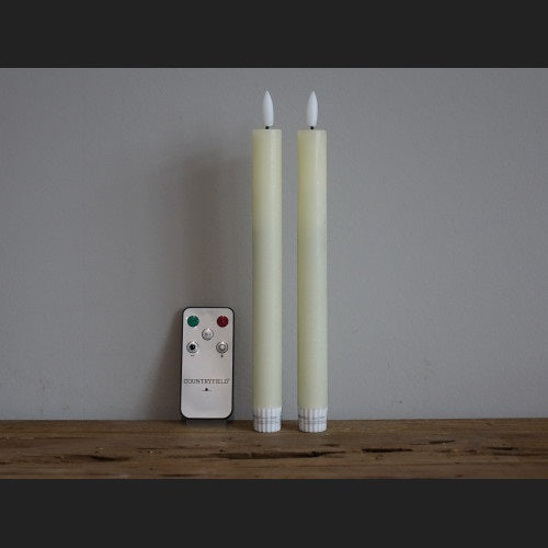 Countryfield LED Dinerkaars L Rustiek - Crème - Set van 2 - 22 cm