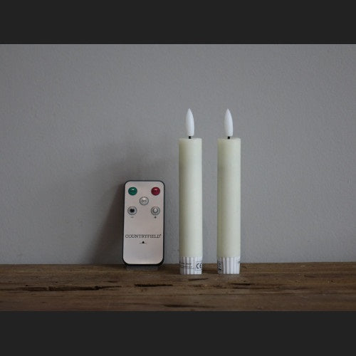 Countryfield LED Dinerkaars S Rustiek - Crème - Set van 2 - 12,5 cm