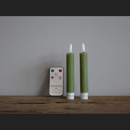 Countryfield LED Dinerkaars S Rustiek - Groen - Set van 2 - 12,5 cm