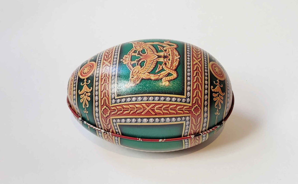 Fabergé Ei Heritage Blikje - Groen/Bruin - Metaal - 11 cm x 6,9 cm x 7,1 cm