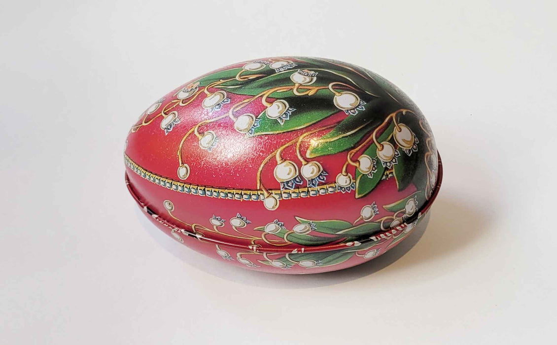 Fabergé Ei Heritage Blikje - Rood/Bloem - Metaal - 11 cm x 6,9 cm x 7,1 cm