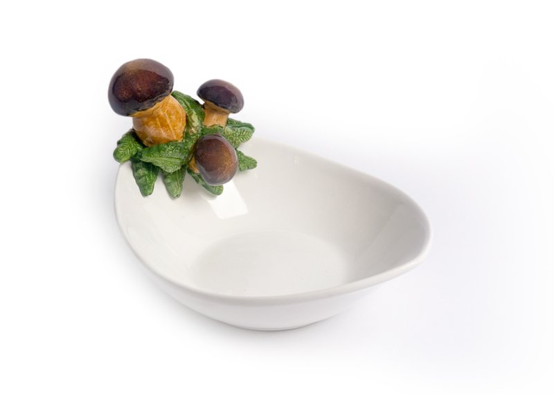 Piccobella Schaal Cantharel - Wit - Keramiek - 25 cm x 18 cm